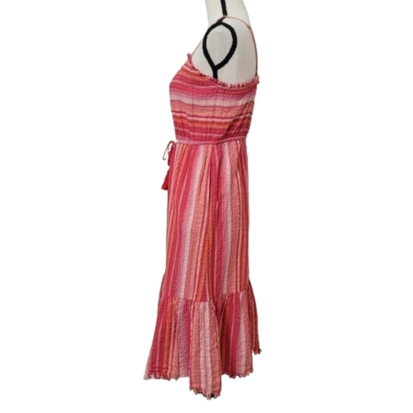 Greylin Size XS Midi Length Sundress, Fringed Hem, Striped, Boho, Exc. Used Cond - Picture 3 of 12